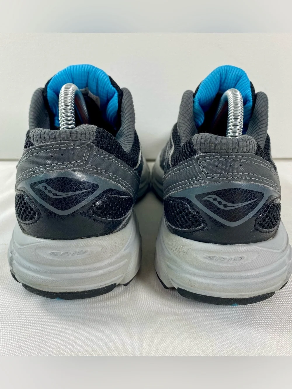 Saucony Cohesion 9 Womens 8 Black Gray Blue Running Shoes S15279-2 Sneakers